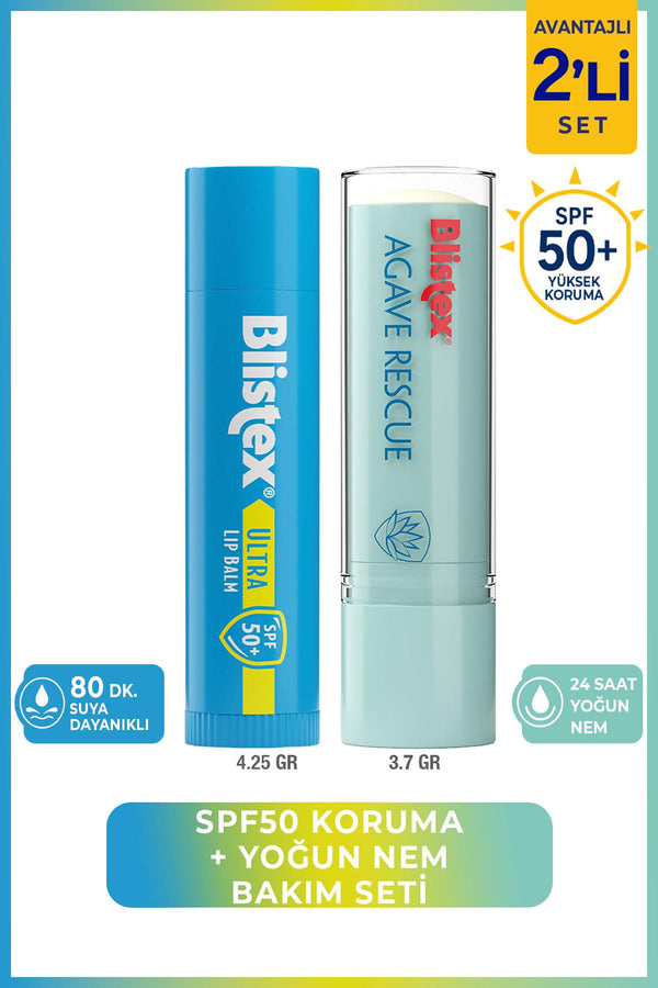 Blistex Ultra SPF50+ ve Yoğun Nem Dudak Bakım Seti 4,25 g + 3,7 g