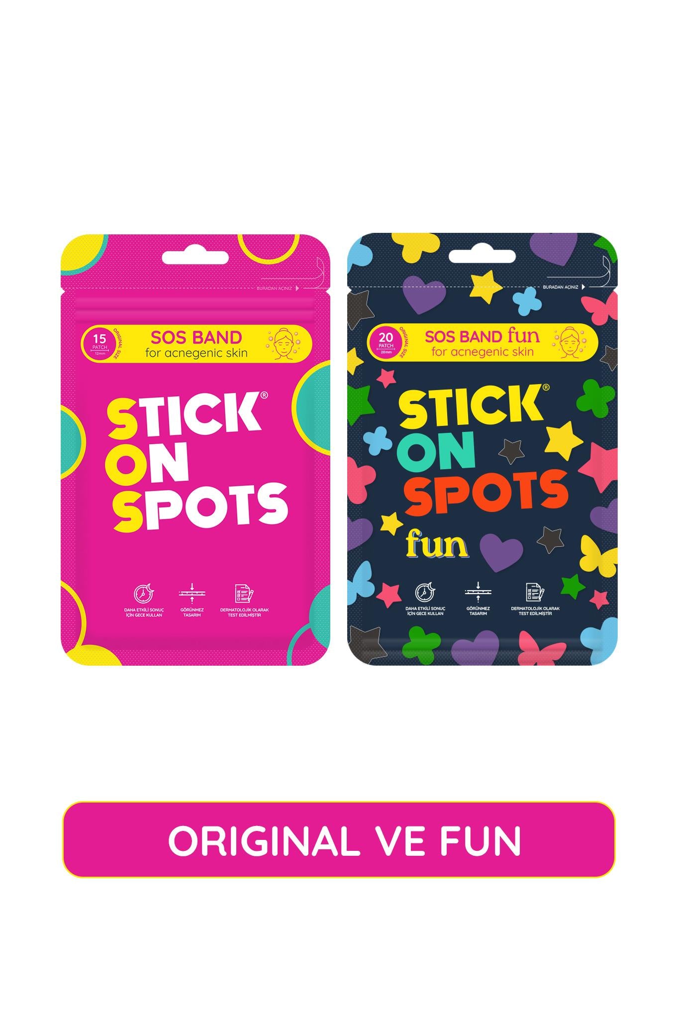 S.O.S Band Fun - (20'li) & Original (15’li) %100 Hidrokolloid /Akne Bandı