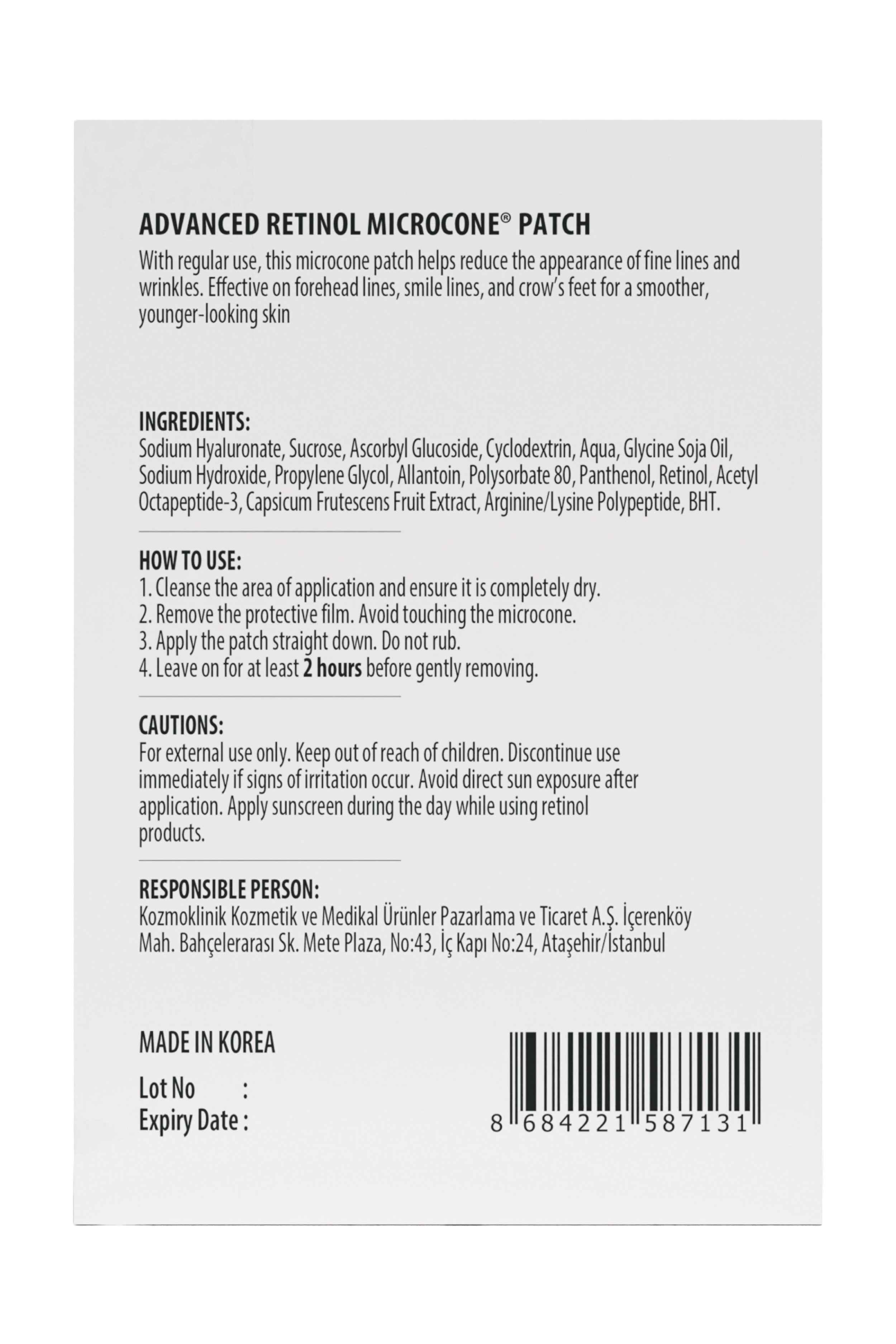 Koryo Advanced Retinol Microcone Patch / Mikroiğneli Göz Altı Bakım Bandı