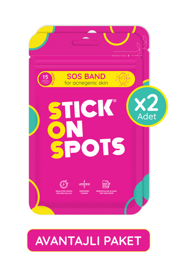 SOS Band - 15 Adet Sivilce/Akne Bandı - Pimple Patch- Hidrokolloid Bant X2