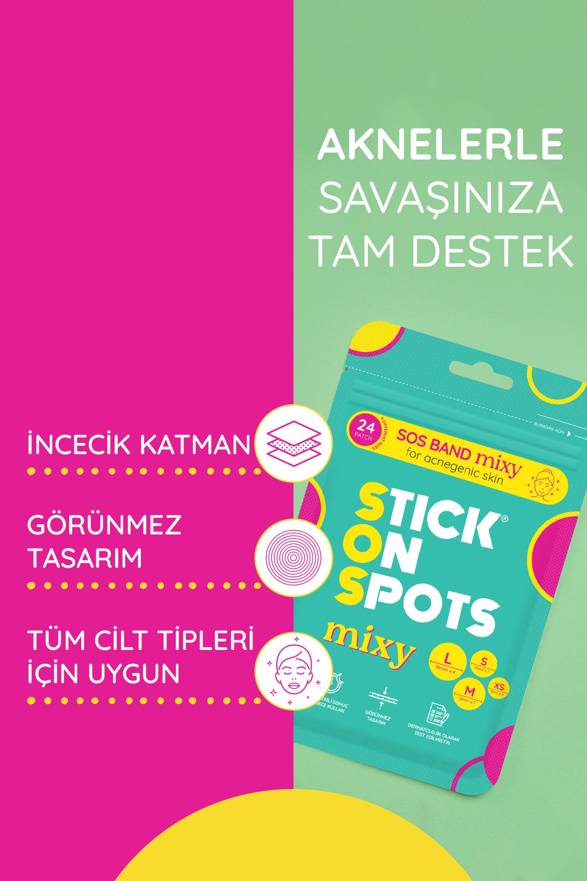 SOS Band Original (15’li) & Maxi (6’lı) %100 Hidrokolloid Sivilce/Akne Bandı