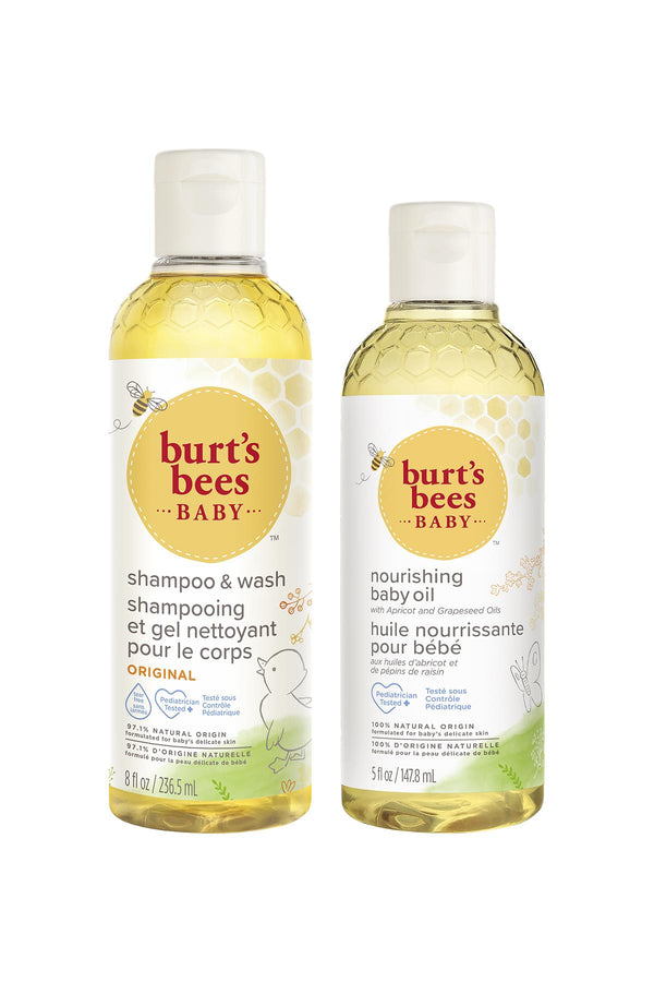Burt's Bees Baby Bee Bebek Bakım Seti: Saç ve Vücut Şampuanı + Bebek Yağı 236,5 ml + 147,8 ml
