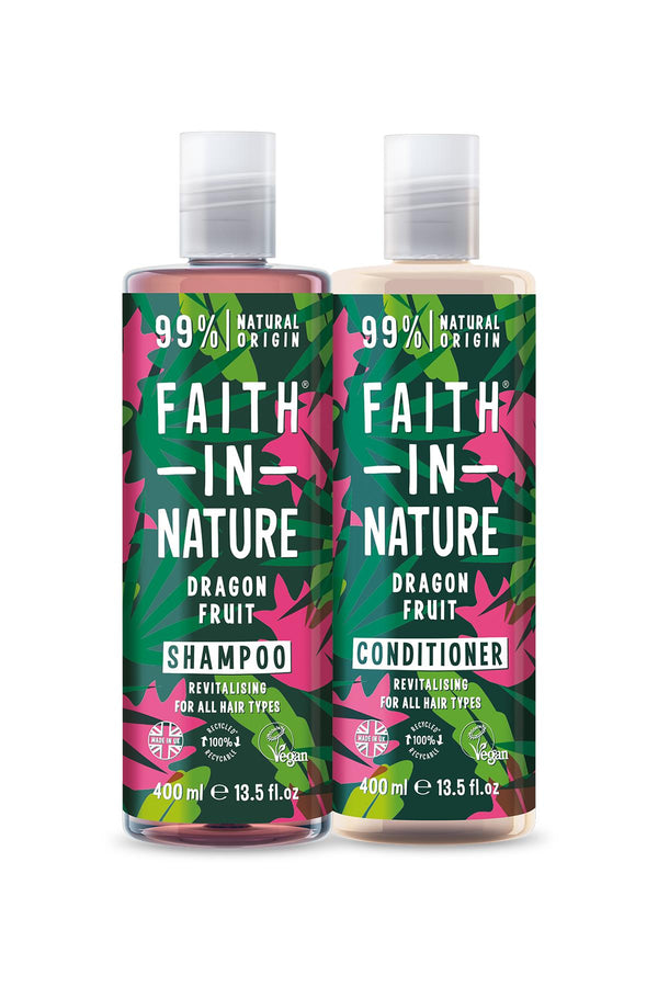 Faith in Nature %99 Doğal Ejder Meyvesi Canlandırıcı Şampuan + Saç Kremi 2 x 400 ml