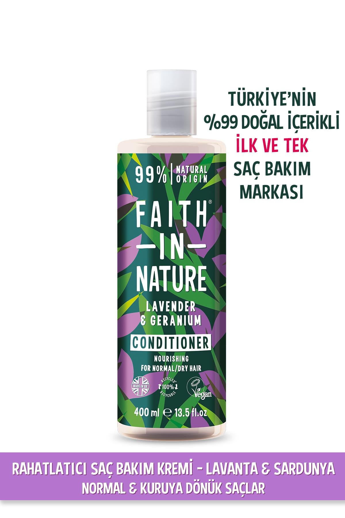 %99 Doğal Rahatlatıcı Saç Bakım Kremi Lavanta&Sardunya Normal&Kuruya Dönük Saçlar İçin