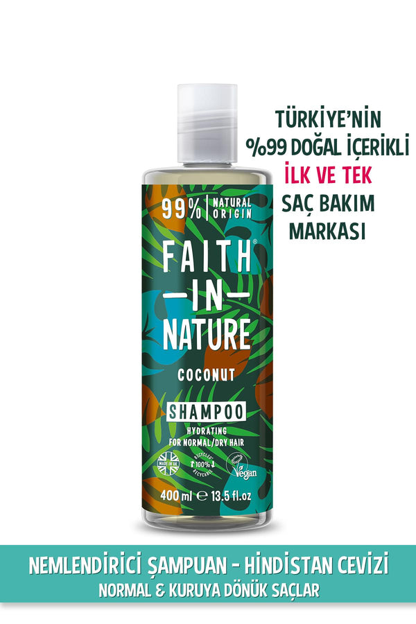 Faith in Nature %99 Doğal Nemlendirici Hindistan Cevizi Şampuan 400 ml