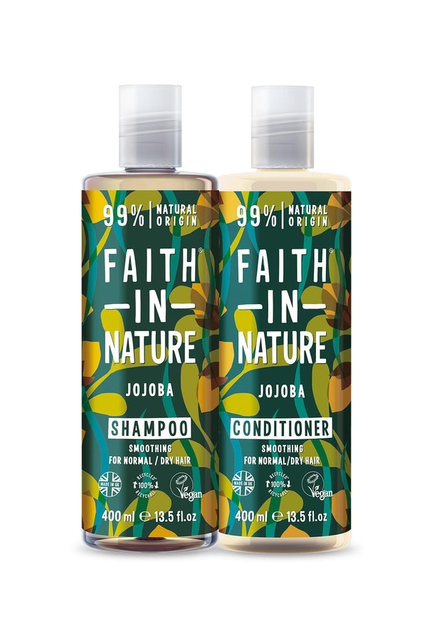 Faith in Nature %99 Doğal Jojoba Pürüzsüzleştirici Şampuan + Saç Kremi 2 x 400 ml