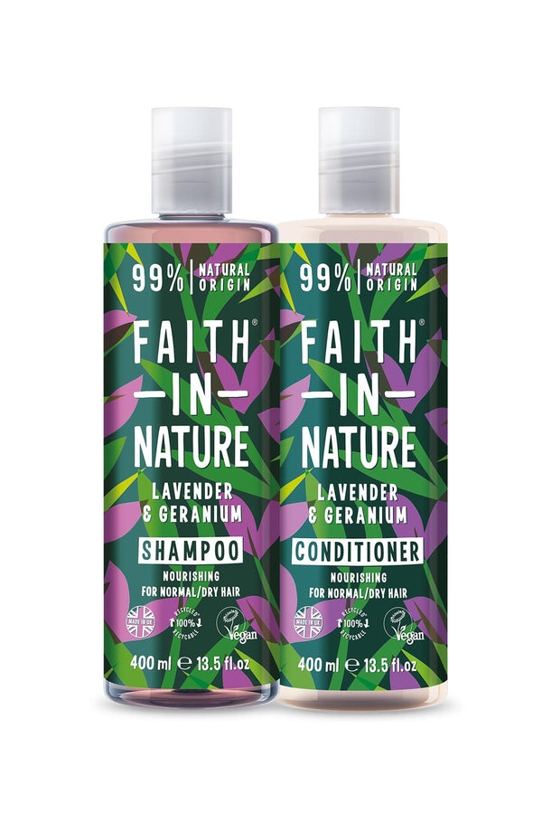 Faith in Nature %99 Doğal Lavanta & Sardunya Rahatlatıcı Şampuan + Saç Kremi 2 x 400 ml