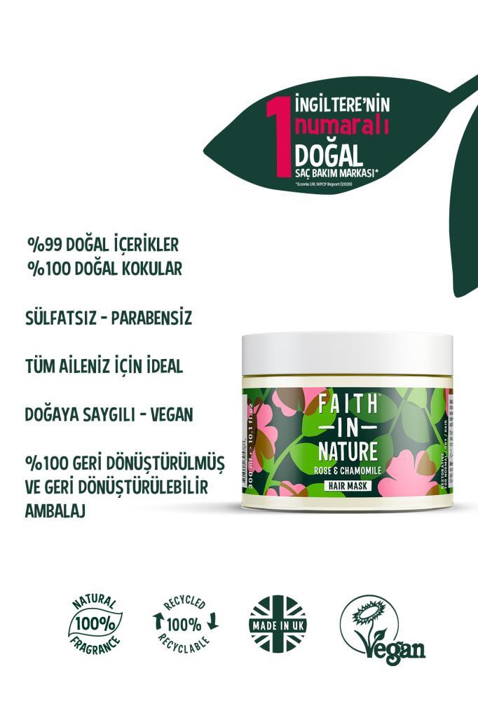 %99 Doğal Onarıcı Saç Bakım Maskesi Gül&Papatya Normal&Kuruya Dönük Saçlar İçin