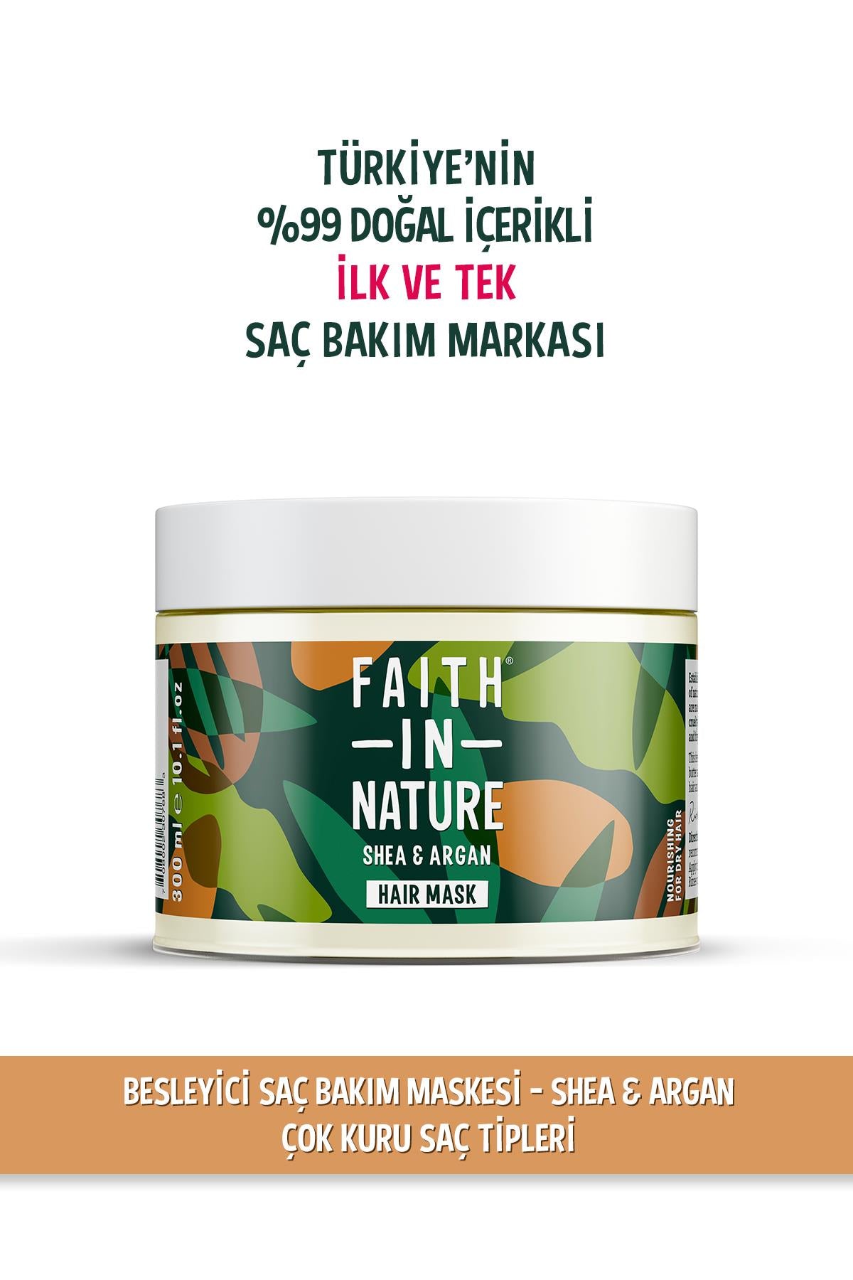 %99 Doğal Besleyici Saç Bakım Maskesi Shea&Argan Çok Kuru Saç Tipleri İçin