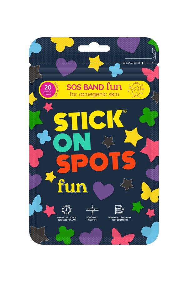 SOS Band Fun - 20 Adet Sivilce /Akne Bandı - Pimple Patch- Hidrokolloid Bant