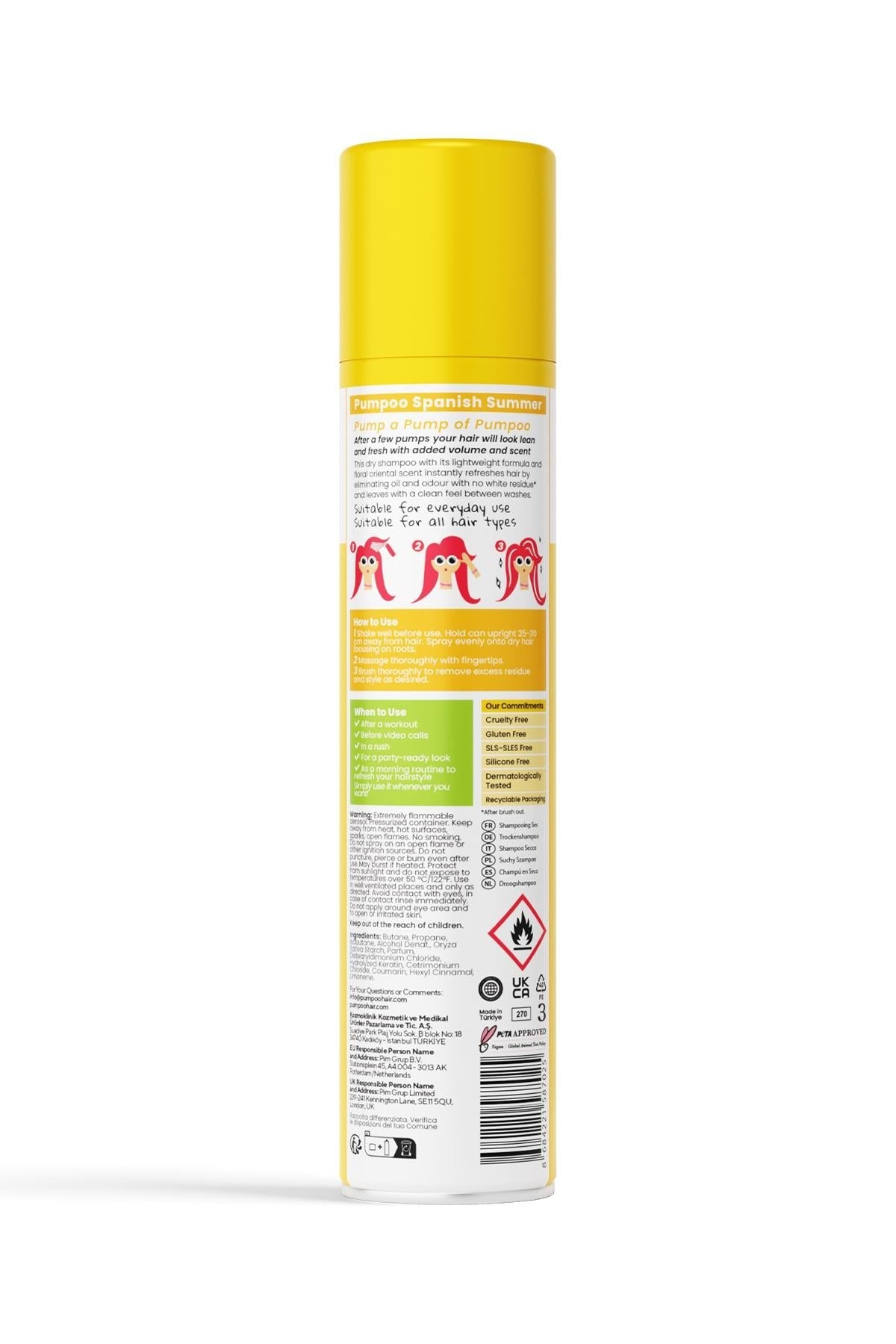 Spanish Summer Dry Shampoo - Spanish Summer Kuru Şampuan 200 ml | Ferah Saç Görünümü | Kalıntı Bırakmaz