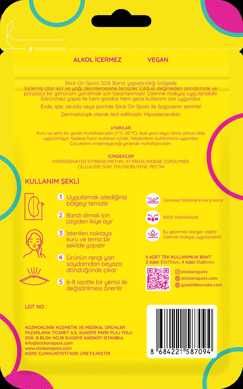 SOS Band Maxi (6’lı) & Mixy (24’lü) %100 Hidrokolloid Sivilce/Akne Bandı