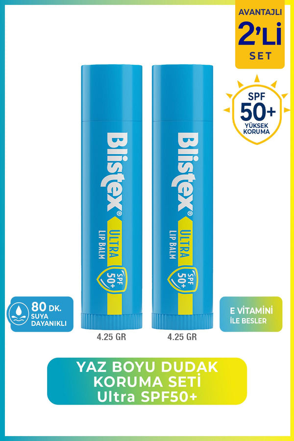 Blistex Ultra SPF50+ Yoğun Nemlendirici Dudak Bakım Kremi 4,25 g x2