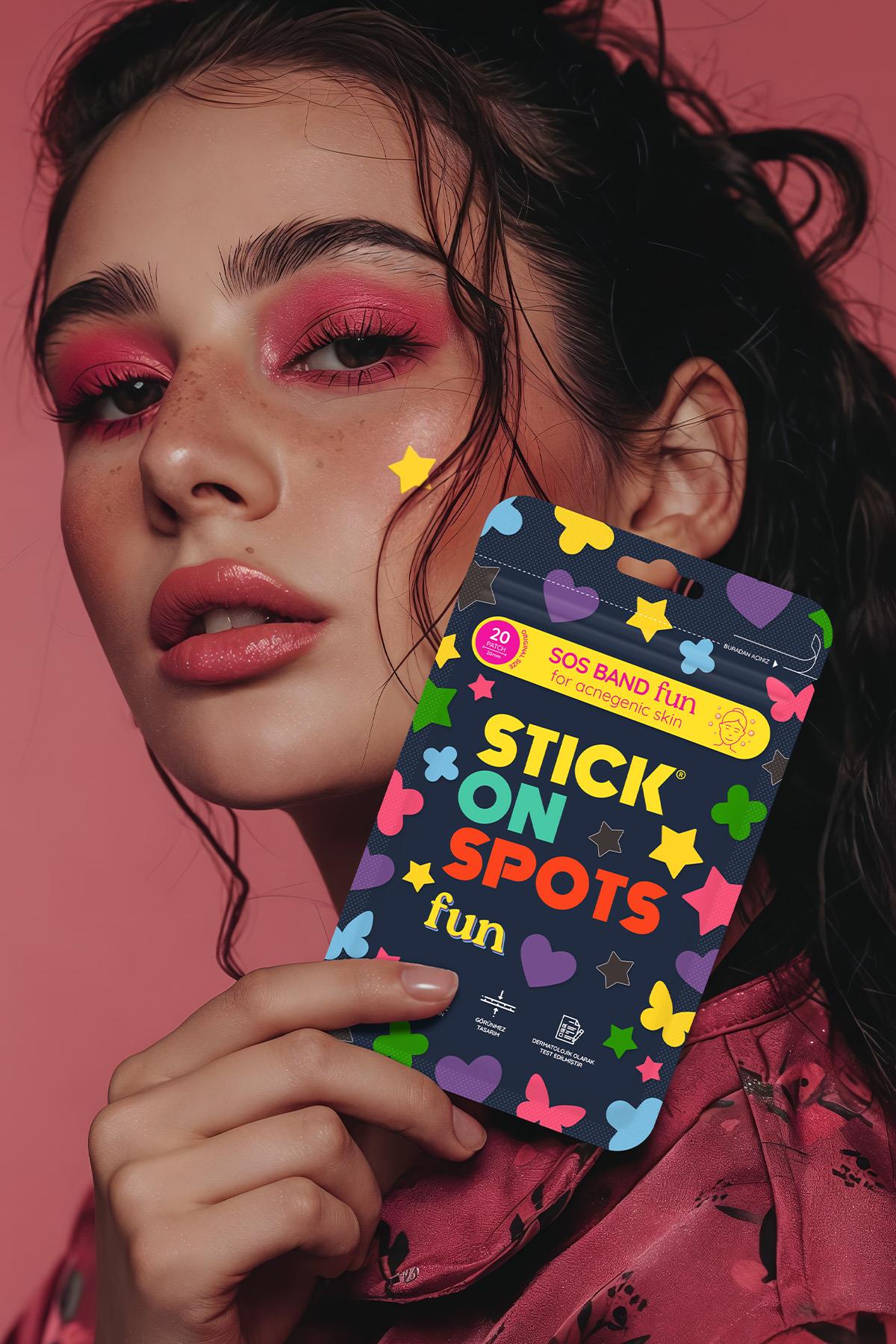 SOS Band Fun - 20 Adet Sivilce /Akne Bandı - Pimple Patch- Hidrokolloid Bant