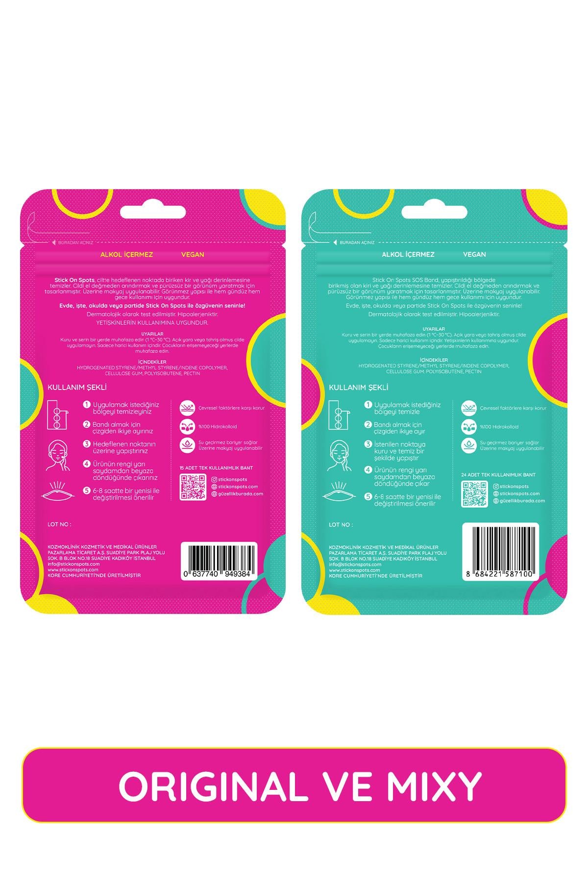 SOS Band Original (15’li) & Mixy (24’lü) %100 Hidrokolloid Sivilce/Akne Bandı