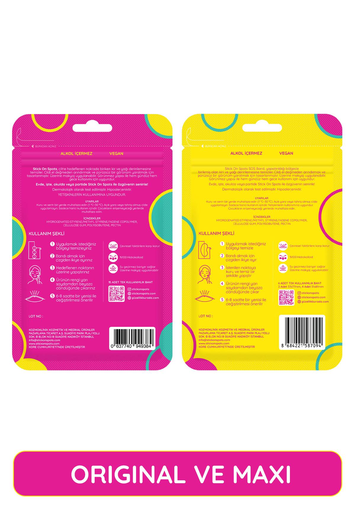 SOS Band Original (15’li) & Maxi (6’lı) %100 Hidrokolloid Sivilce/Akne Bandı
