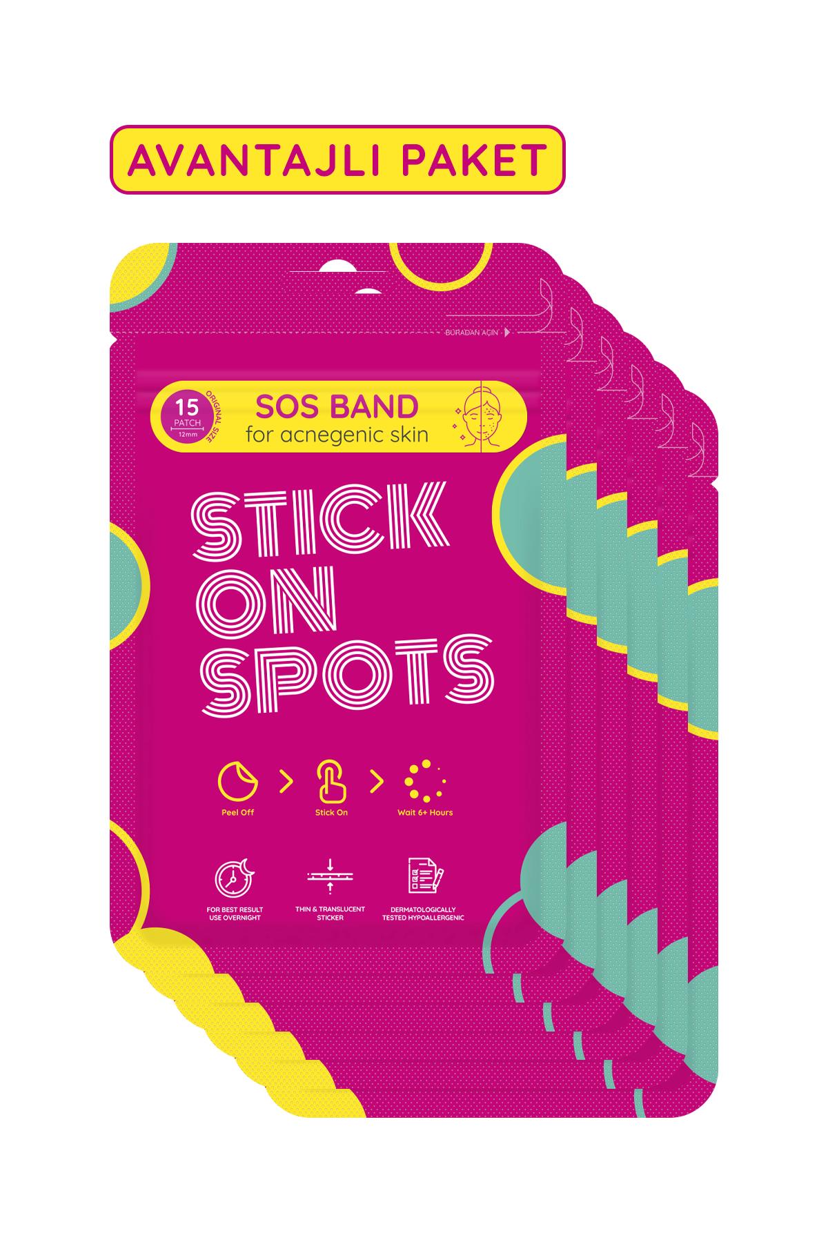 Stick On Spots SOS Band Original Hydrocolloid Pimple Patches 15 Patches x6
