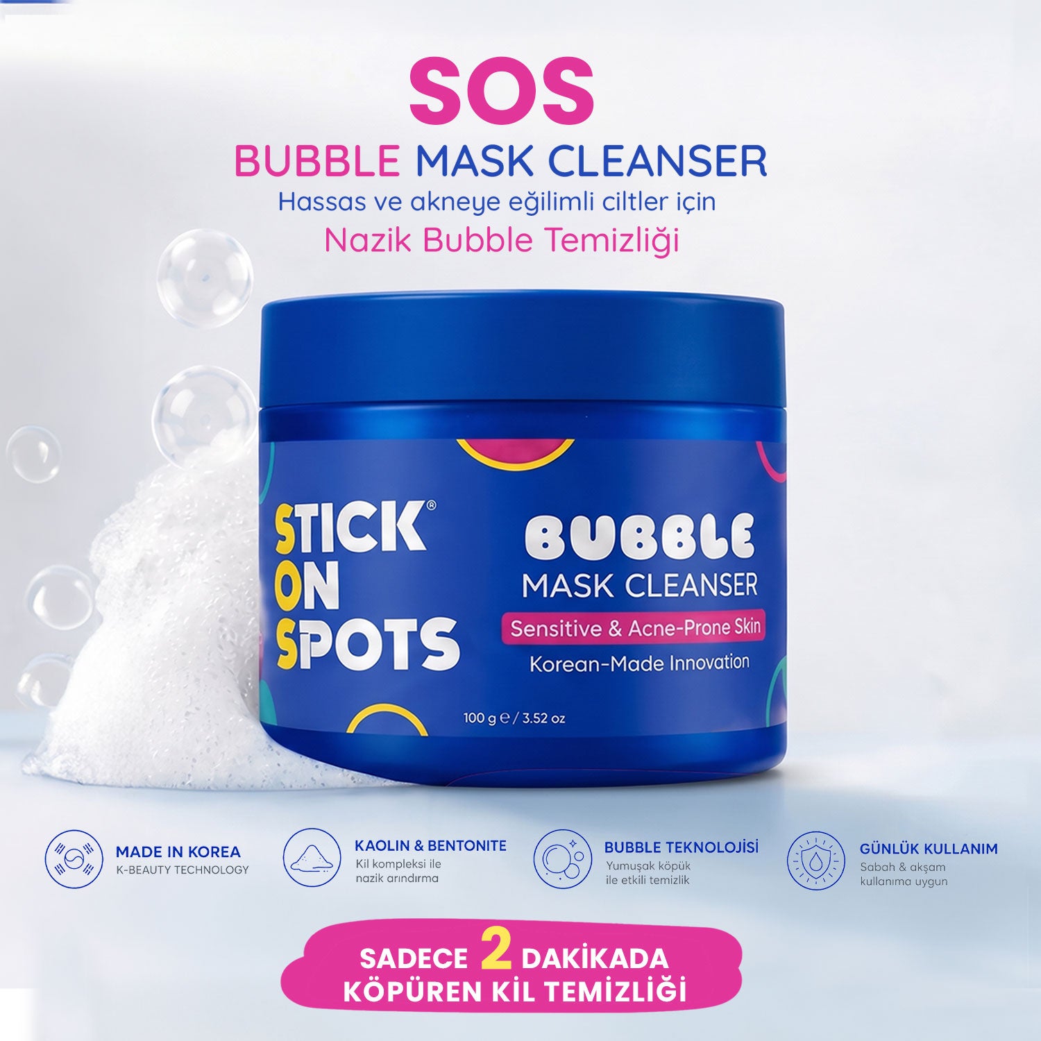 Stick On Spots Bubble Mask Cleanser - nazik bubble temizliği