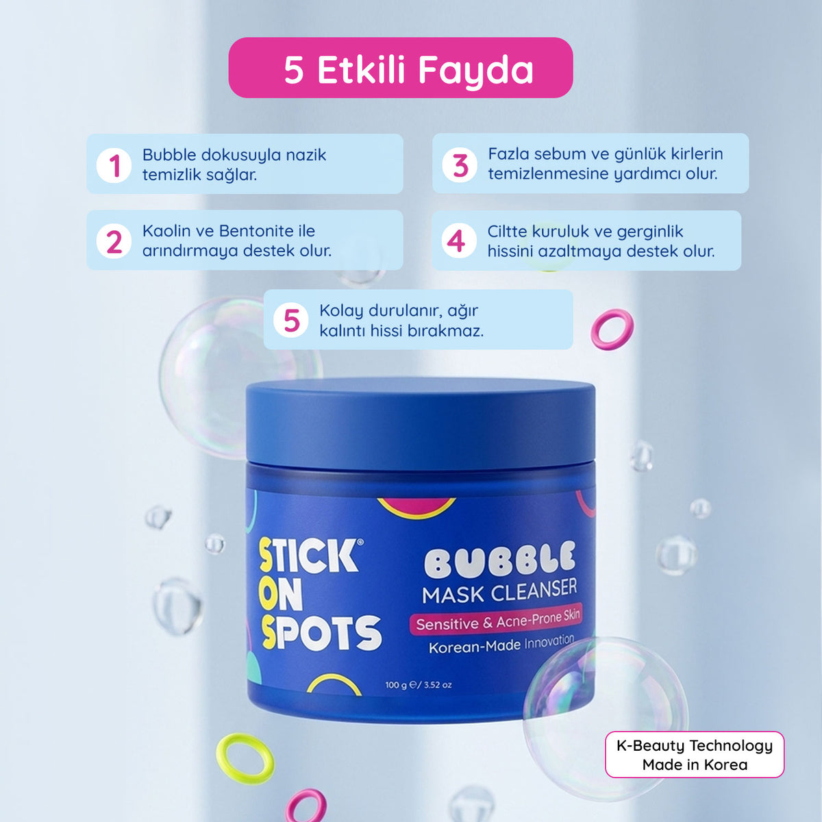 Stick On Spots Bubble Mask Cleanser - 5 etkili fayda