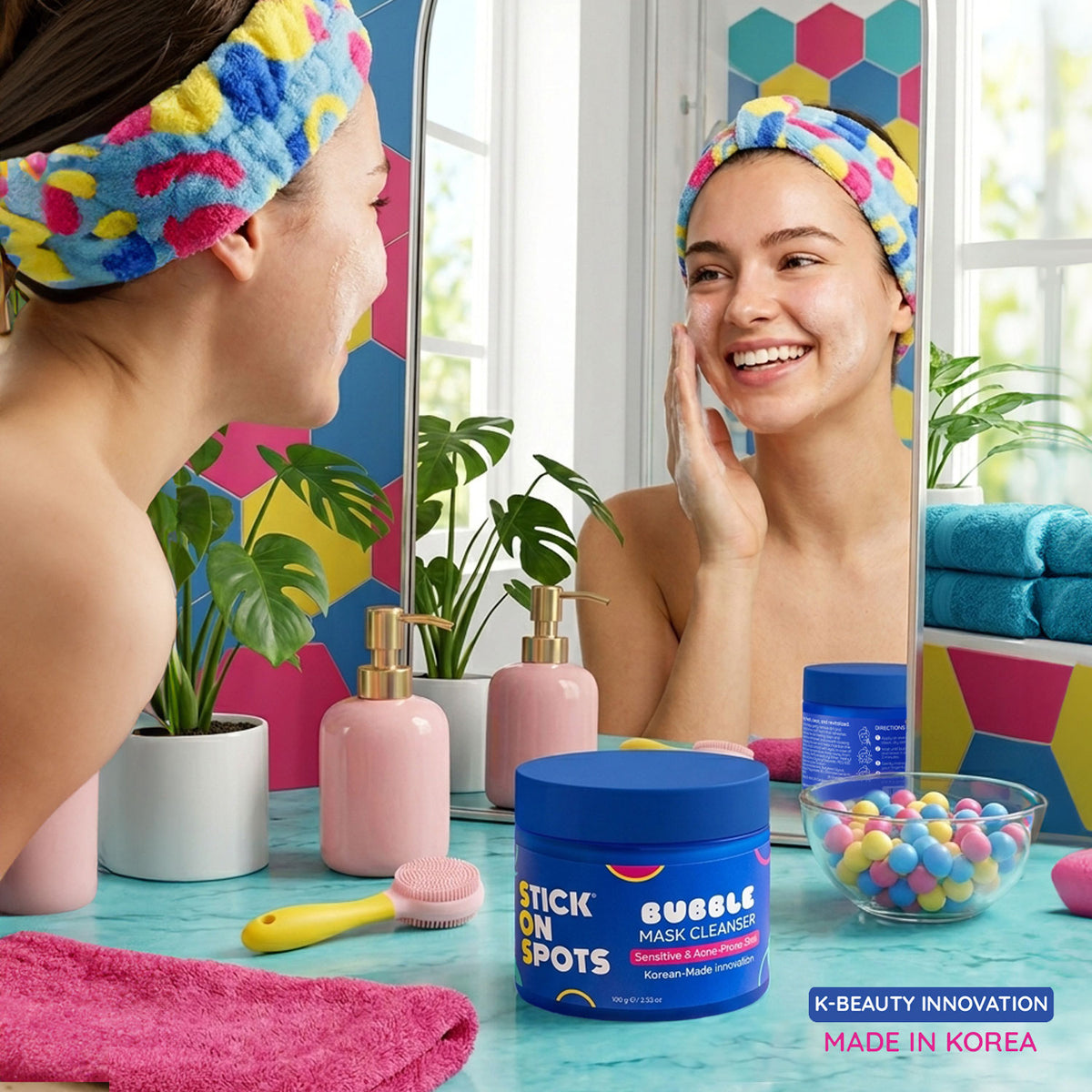 Stick On Spots Bubble Mask Cleanser - kullanım - model