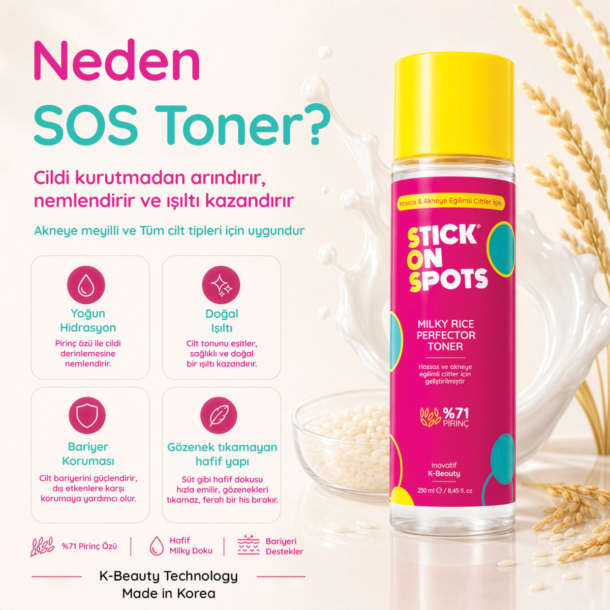 Neden SOS Milky Rice Toner - faydaları
