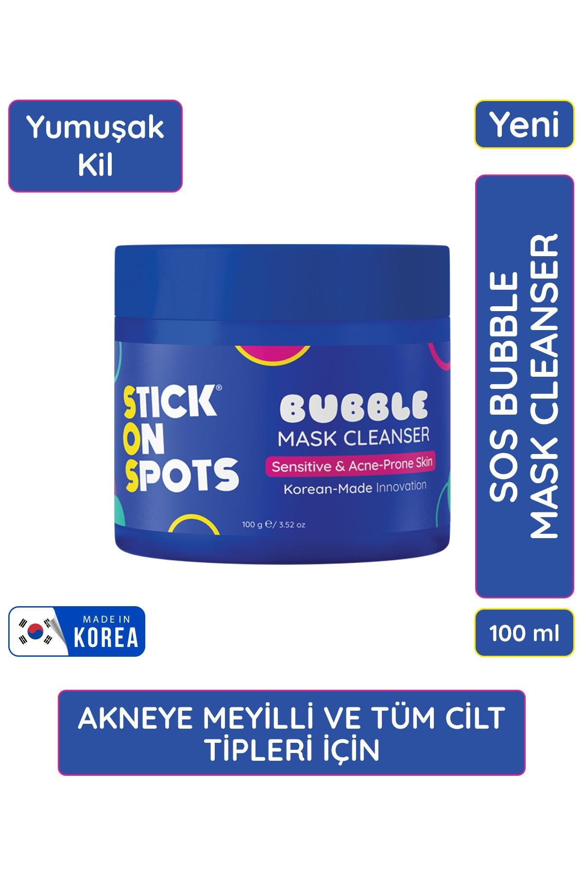 Stick On Spots Bubble Mask Cleanser - (Stick On Spots Köpüren Kil Maskesi ve Yüz Temizleyici)