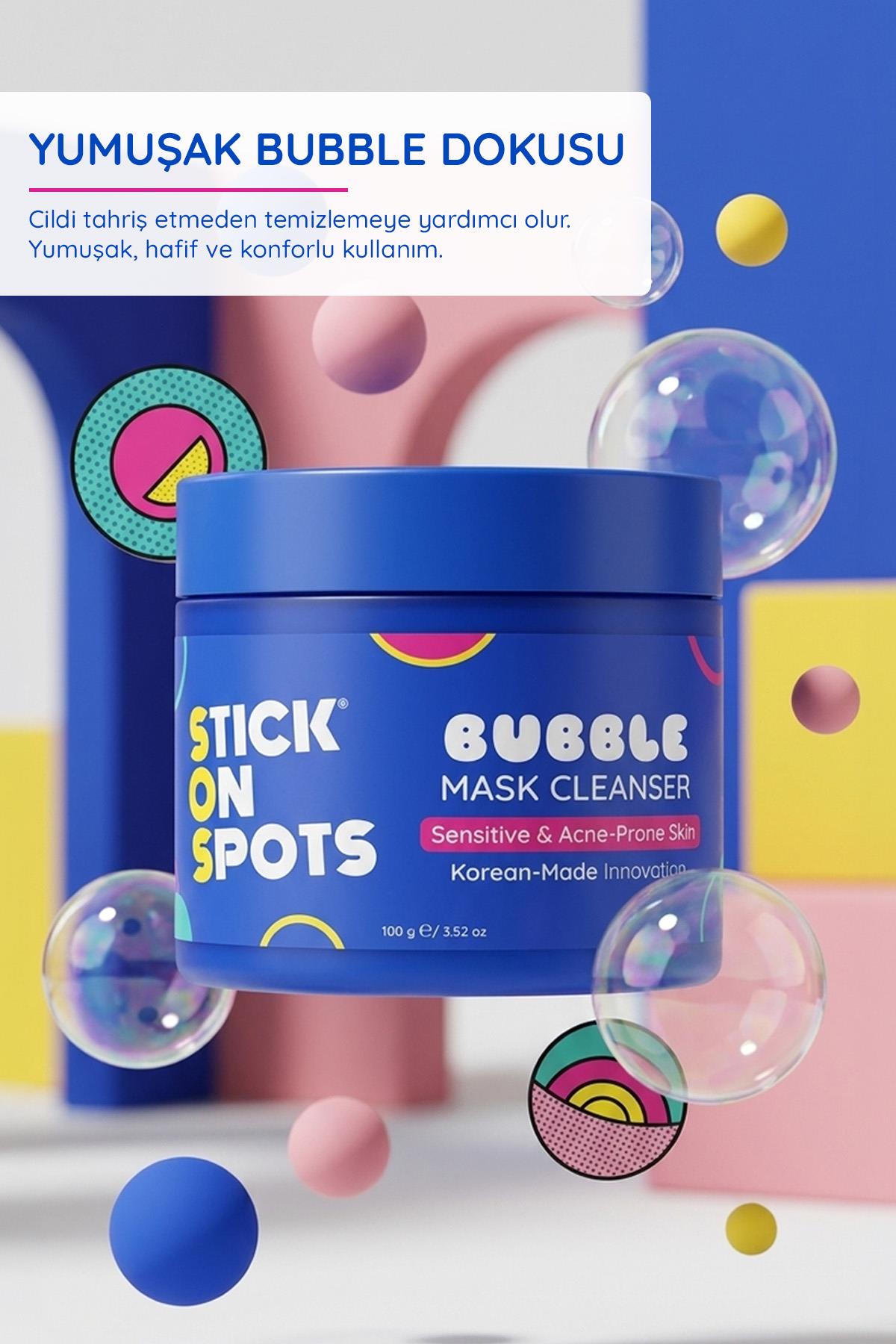 Stick On Spots Bubble Mask Cleanser - (Stick On Spots Köpüren Kil Maskesi ve Yüz Temizleyici)
