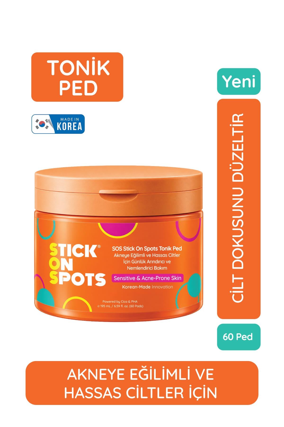 SOS Stick On Spots Tonik Ped – Akneye Eğilimli ve Hassas Ciltler İçin Günlük Arındırıcı ve Nemlendirici Bakım